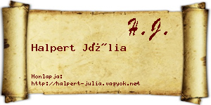 Halpert Júlia névjegykártya
