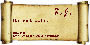 Halpert Júlia névjegykártya
